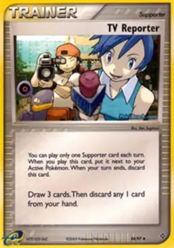 TV Reporter 88/97 - Uncommon PL/MP, English Pokemon EX Dragon - Image 1