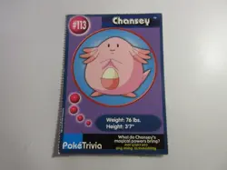Chansey PokeTrivia Burger King Pokemon Card LP - Image 1
