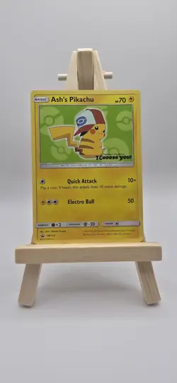 Ash's Pikachu SM112 Ultra Rare Non-Holo Exclusive Promo Pokemon Card Mint 2017 - Image 1