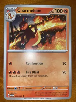 Pokemon TCG Charmeleon Scarlet & Violet 151 MEW 005/165 Near Mint 2023 - Image 1