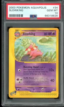 Pokemon PSA 10 GEM MINT Slowking 34/147 Aquapolis Non-Holo Rare 2003 A - Image 1