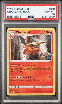 2022 POKEMON GO #010 CHARIZARD-HOLO PSA 10 - Image 1