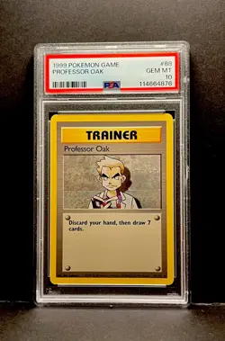 1999 POKEMON GAME 88 PROFESSOR OAK TRAINER PSA 10 GEM MINT BASE SET UNLIMITED - Image 1