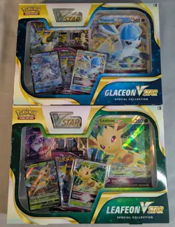 Pokemon TCG Glaceon & Leafeon VSTAR Special Collection Box SET - Factory Sealed - Image 1