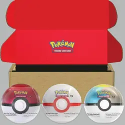 Pokemon TCG 2024 Poke Ball Tin 3-Pack Bundle + 9 Scarlet & Violet Booster Packs - Image 1