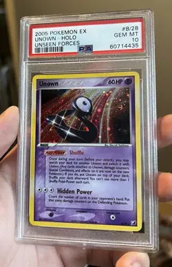 2005 POKEMON EX UNSEEN FORCES UNOWN HOLO PSA 10 #B/28 - Image 1