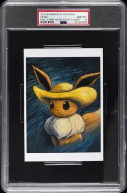 2023 POKEMON X VAN GOGH POSTCARD MUSEUM EXCLUSIVE EEVEE PSA 10 - Image 1