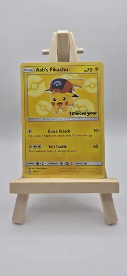 Pokemon TCG - Ash's Pikachu SM111 - Sun & Moon Black Star Promo - Image 1