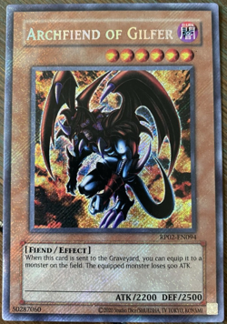 Near Mint, English Yu Gi Oh Archfiend of Gilfer - RP02-EN094 - Secret Rare - Unl - Image 1