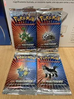 4x LIGHT ~ESP~ SPANISH EX Ruby Sapphire 5-Card Booster Packs Pokemon Art Set - Image 1