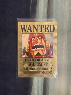 God Usopp One Piece Wanted Poster Gold Card - Image 1