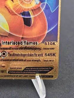 Pokemon Charizard V 522HP Gold Foil Fan Art Card SRL 07-03 Interlaced Flames - Image 4