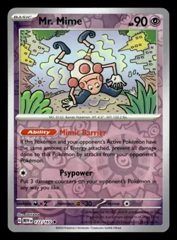 Mr Mime 122/165 Reverse Holo 151 Set Pokemon Card - Image 1