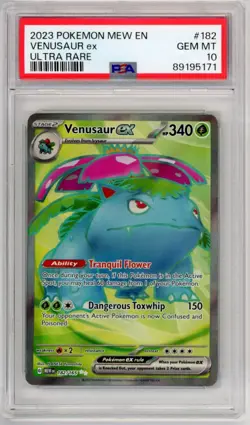 2023 Pokemon Venusaur EX Ultra Rare Full Art 182 /165 PSA 10 Gem Mint MEW 151 EN - Image 1