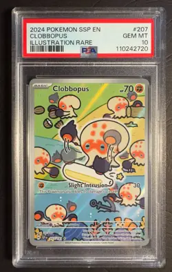 PSA 10 Clobbopus Illustration Rare 207/191 Pokemon SV Surging Sparks English - Image 1