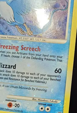 HOLO BLEED 4x SWIRL Articuno 1/100 D&P Majestic Dawn Holo Rare Pokemon 2008 LP - Image 5