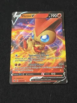 Victini V 025/202 Swsh01: Sword & Shield Ultra Rare Holo Pokemon TCG Near Mint - Image 1