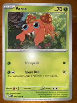 Pokemon TCG Paras Scarlet & Violet 151 MEW 046/165 Near Mint 2023 - Image 1