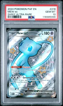 2024 POKEMON PAF EN-PALDEAN FATES SHINY ULTRA RARE #216 MEW EX PSA 10 - Image 1