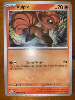 Pokemon TCG Vulpix Scarlet & Violet 151 MEW 037/165 Near Mint 2023 - Image 1