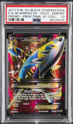 2017 POKEMON XY BLACK STAR PROMO #XY200A FULL ART/M SHARPEDO EX PSA 10 - Image 1