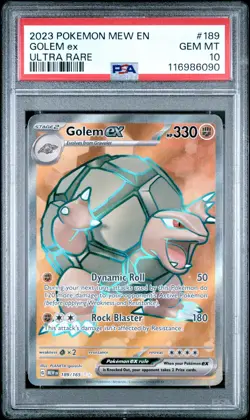 2023 POKEMON MEW EN-151 ULTRA RARE #189 GOLEM EX PSA 10 - Image 1