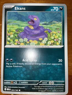 Pokemon TCG Ekans Scarlet & Violet 151 MEW 023/165 Near Mint 2023 - Image 1
