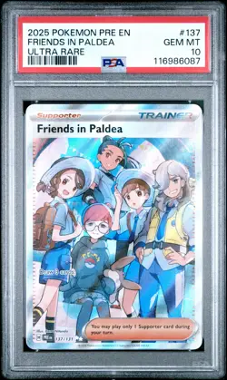 2025 POKEMON PRE EN-PRISMATIC EVOLUTIONS ULTRA RARE FRIENDS IN PALDEA PSA 10 - Image 1