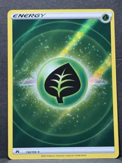 Pokemon TCG Grass Energy 152/159 Textured Reverse Holo, Crown Zenith NM - Image 1