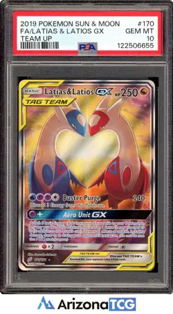 Pokemon 2019 Latias & Latios GX 170/181 Alt Art Team Up GEM MINT PSA 10 - Image 1