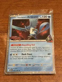 Team Rocket's Articuno 051/182 Pokemon Destined Rivals Stamped Sealed Promo - NM - Image 1
