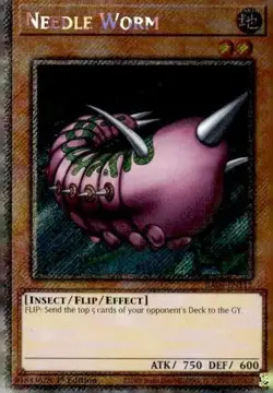 1x Needle Worm (Platinum Secret Rare) - NM Eng YuGiOh - Quarter Century Stampede - Image 1