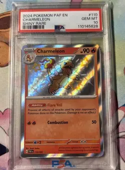 Pokemon Charmeleon Holo Shiny Rare Card PSA 10 Gem Mint Paldean Fates 110/091 - Image 1