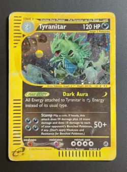 Pokemon Card-Tyranitar-29/165-Expedition- Holo-ENG-Played - Image 1