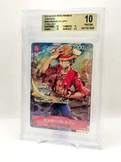 🏅BGS10 P-001 MONKEY.D.LUFFY One Piece Card Game JAP - Image 3