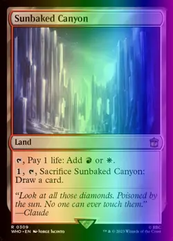 MTG Magic the Gathering Sunbaked Canyon (309/1208) Doctor Who LP FOIL - Image 1