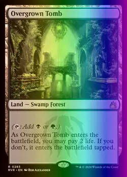 MTG Magic the Gathering Overgrown Tomb (283/573) Ravnica Remastered LP FOIL - Image 1