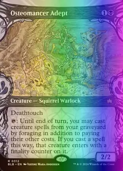 MTG Magic the Gathering Osteomancer Adept (312/427) Bloomburrow LP FOIL - Image 1
