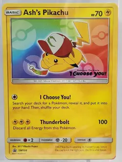 *SEALED* Pokemon Ash's Pikachu SM108 Sun & Moon Black Star Promo: I Choose You - Image 2