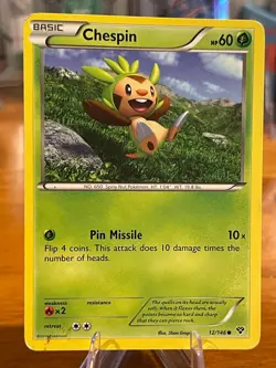 2014 Pokemon XY Base Set Chespin 12/146 Common Basic MP - Image 1