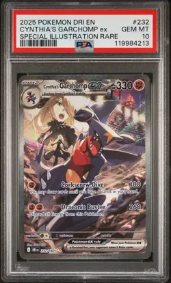 2025 POKEMON DRI EN-DESTINED RIVALS #232 CYNTHIA'S GARCHOMP EX PSA 10 - Image 1