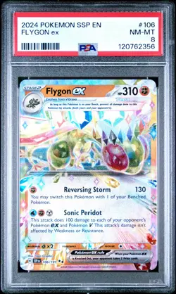 2024 POKEMON SSP EN-SURGING SPARKS #106 FLYGON EX PSA 8 - Image 1
