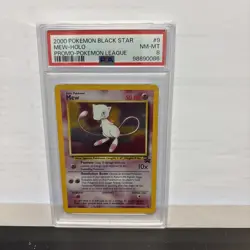 2000 POKEMON BLACK STAR PROMO POKEMON LEAGUE MEW HOLO PSA 8 - Image 1