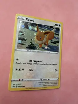 Eevee SWSH190 SWSH Black Star Promo Cosmos Holo w/ Swirl - Pokemon TCG Eng LP - Image 3