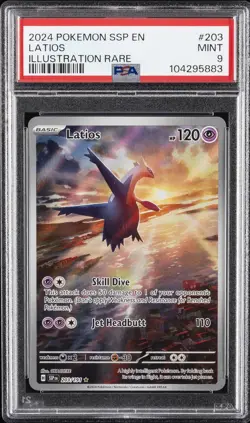 2024 POKEMON SSP EN-SURGING SPARKS ILLUSTRATION RARE #203 LATIOS PSA 9 - Image 1