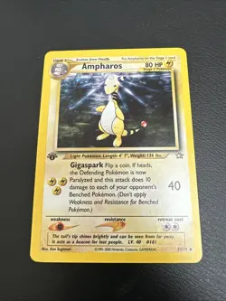 Pokemon TCG Ampharos Neo Genesis 1/111 Holo 1st Edition Holo Rare - Image 1