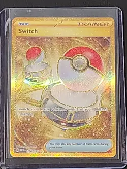 Pokemon TCG Gold Switch 206/165 Sv: Scarlet & Violet 151 Hyper Rare Trainer - Image 3
