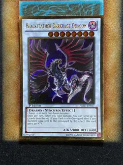 Yugioh Blackfeather Darkrage Dragon PGLD-EN017 Gold Secret Rare 1st Ed LP - Image 1