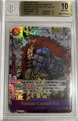 BGS 10 One Piece Card Eustass Captain Kid Manga Alternative Art OP05-074 PRB01 - Image 1