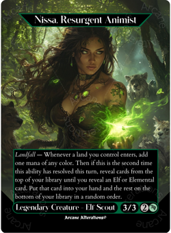 Nissa, Resurgent Animist - Full Art Altered Art Custom Proxy Cards - Image 1